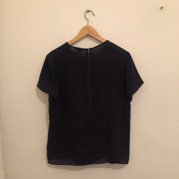 COS Top with Punch-out Pattern, Navy Medium - Picture 8 of 10